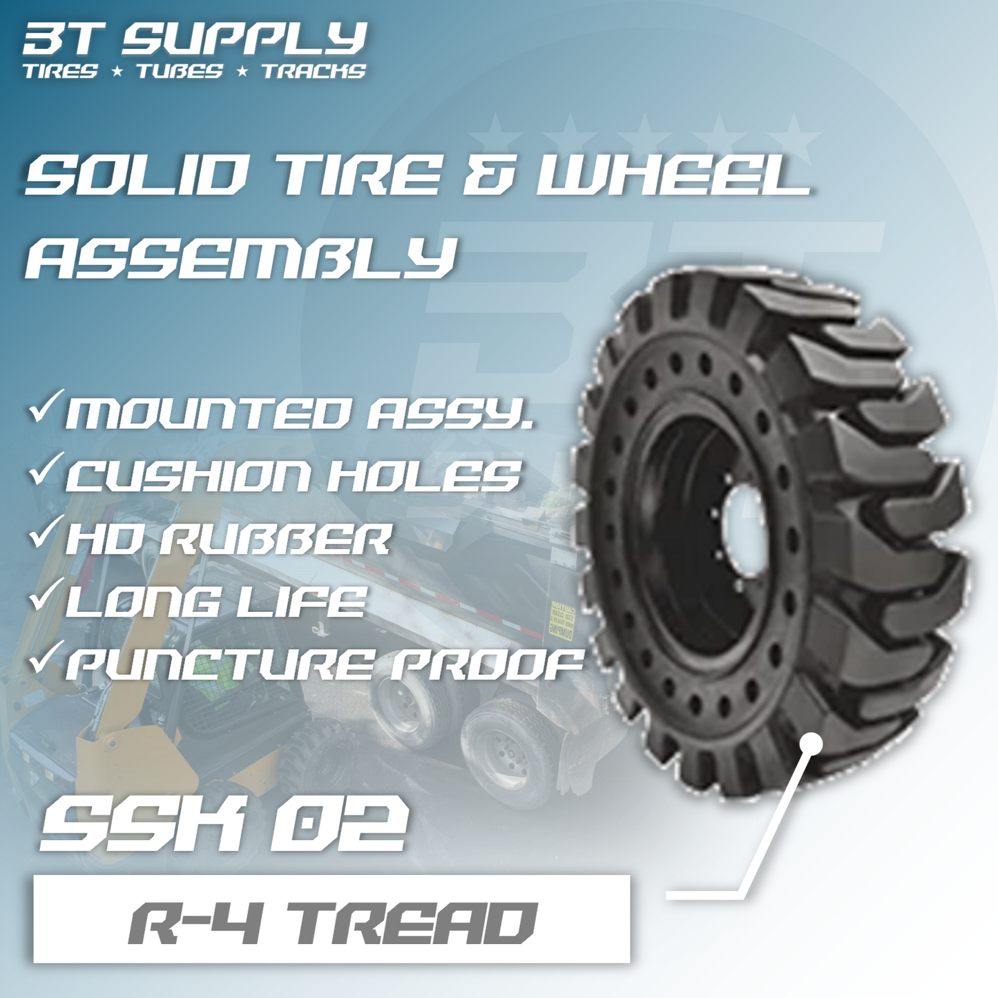 SOLID TELEHANDLER TIRE & WHEEL ASSEMBLY - SSK02