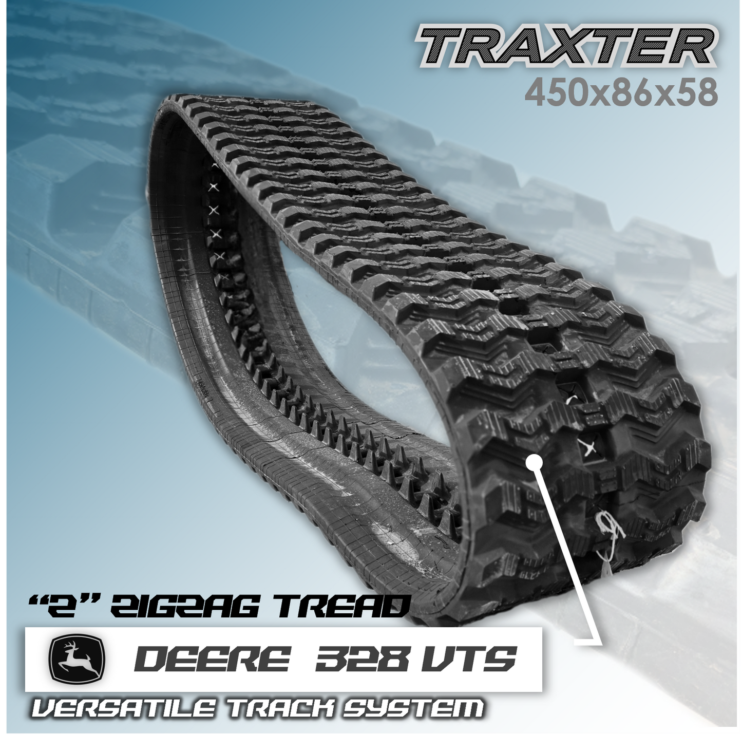 John Deere 328 VTS TRACKS (Compatible with Versatile Track Conversion System)