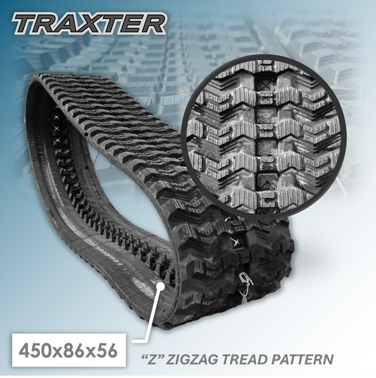 450x86x56 RUBBER TRACK - "Z" Zig Zag Tread Pattern