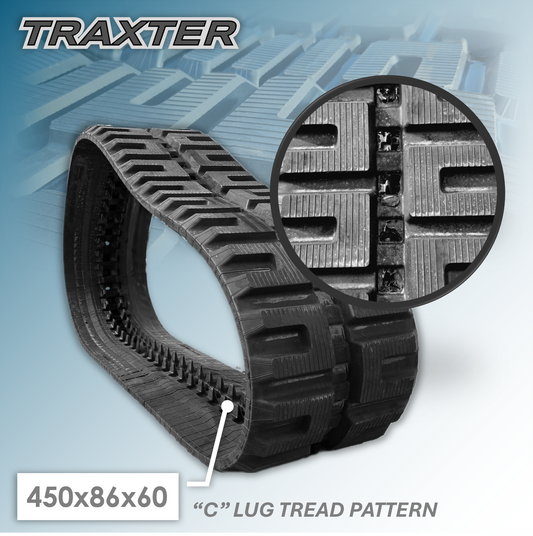 450x86x60 RUBBER TRACK - "C" Lug Tread Pattern