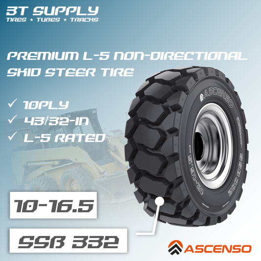 10x16.5 ASCENSO SSB332 L-5 NON DIRECTIONAL SKID STEER TIRE