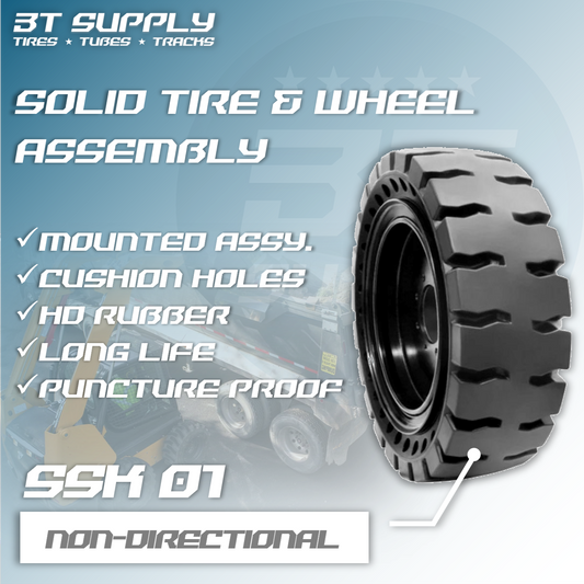 SOLID SKID STEER TIRE & WHEEL ASSEMBLY - SSK01
