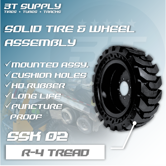 SOLID SKID STEER TIRE & WHEEL ASSEMBLY - SSK02