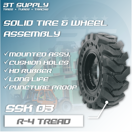 SOLID SKID STEER TIRE & WHEEL ASSEMBLY - SSK03