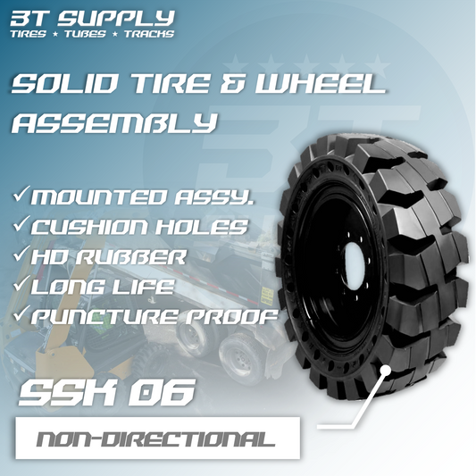 SOLID SKID STEER TIRE & WHEEL ASSEMBLY - SSK06