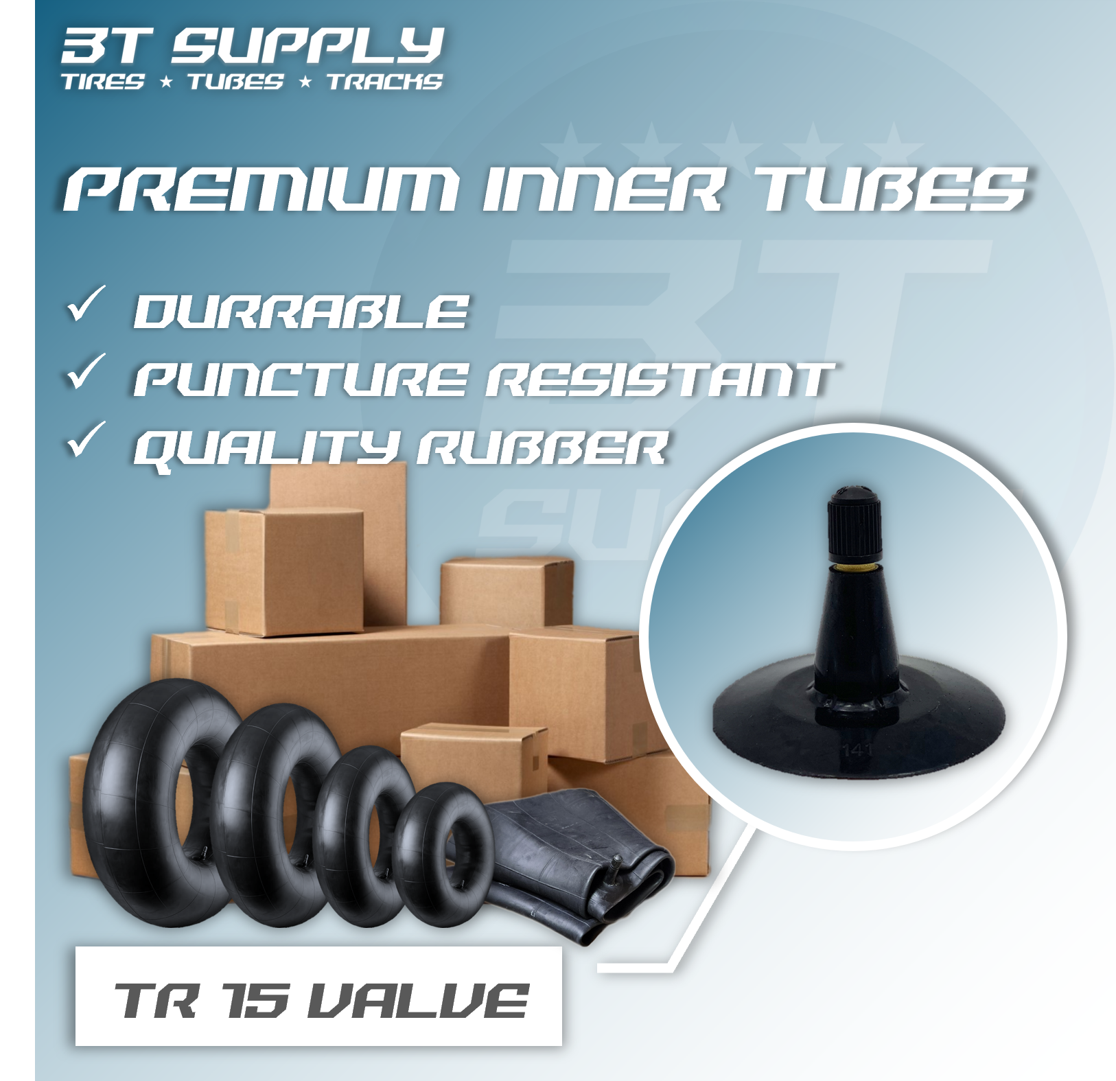 Heavy Duty 15-19.5 Inner Tube For Skid Steer & Backhoe – 355/80D20 Size With TR15 Valve